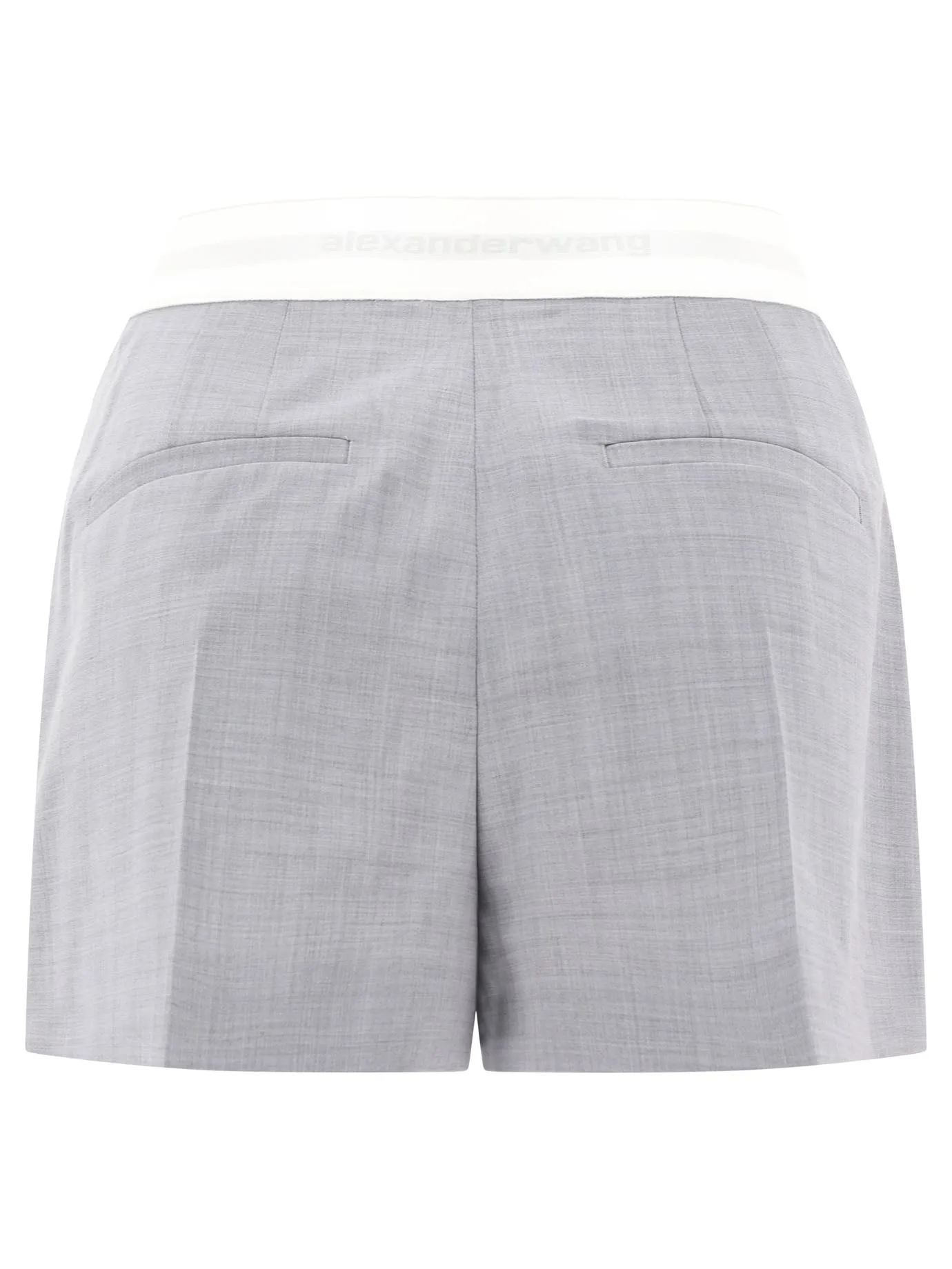 Alexander Wang    Alexander Wang High Waist Pleated Shorts With Logo Elastic