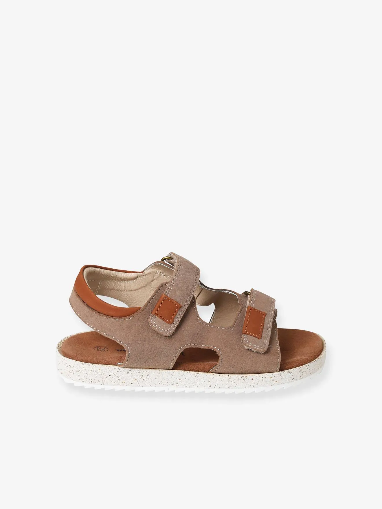 Anatomic Leather Sandals for Boys - grey light all over printed