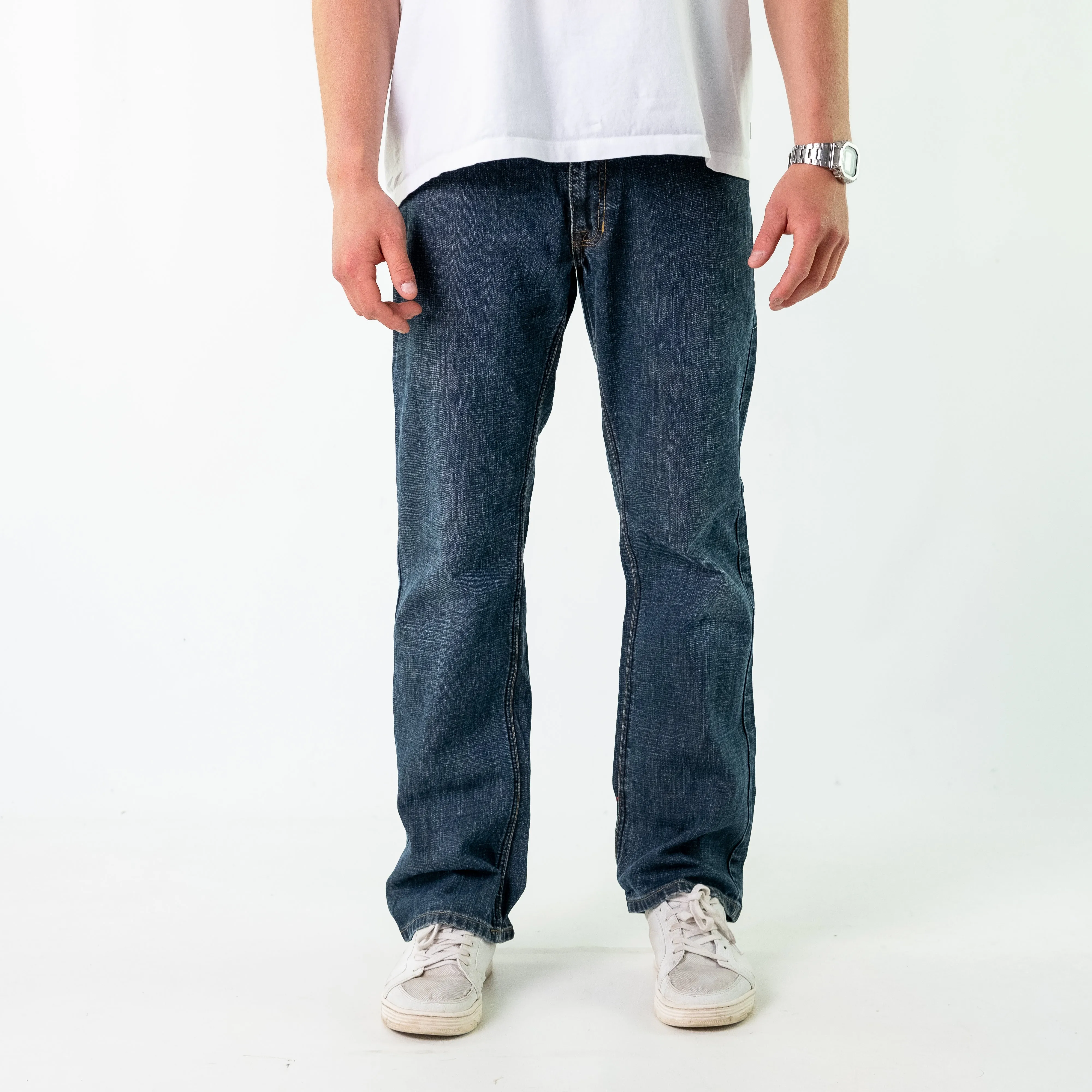 Blue 90s Phat Farm Denim Hip Hop Jeans Baggy Pants (32x32)
