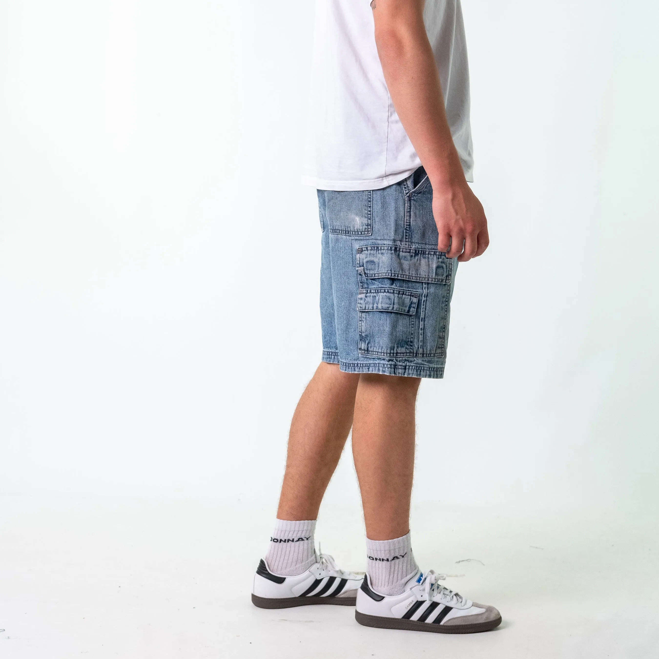 Blue 90s Wrangler Denim Hip Hop Jorts Shorts (34)