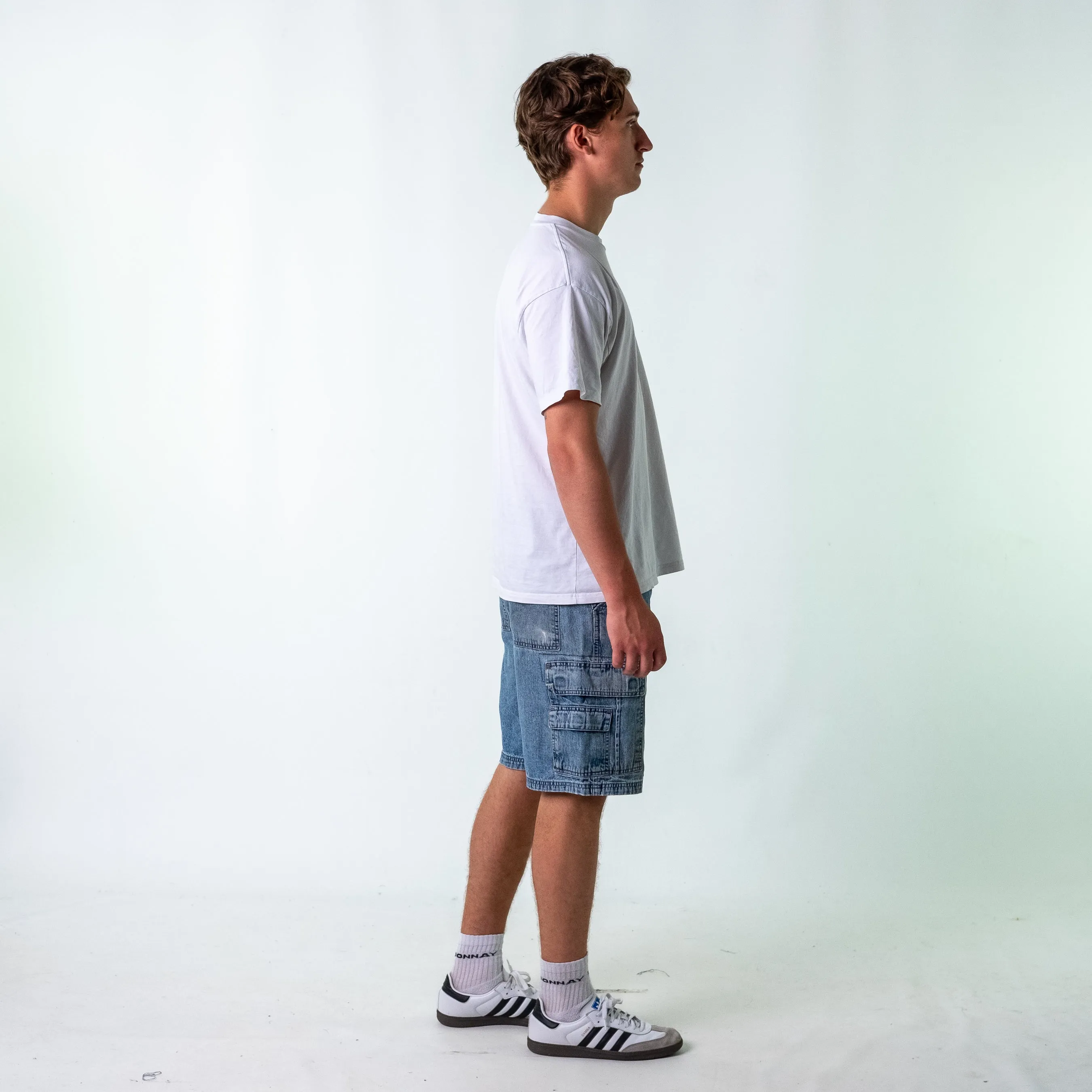 Blue 90s Wrangler Denim Hip Hop Jorts Shorts (34)