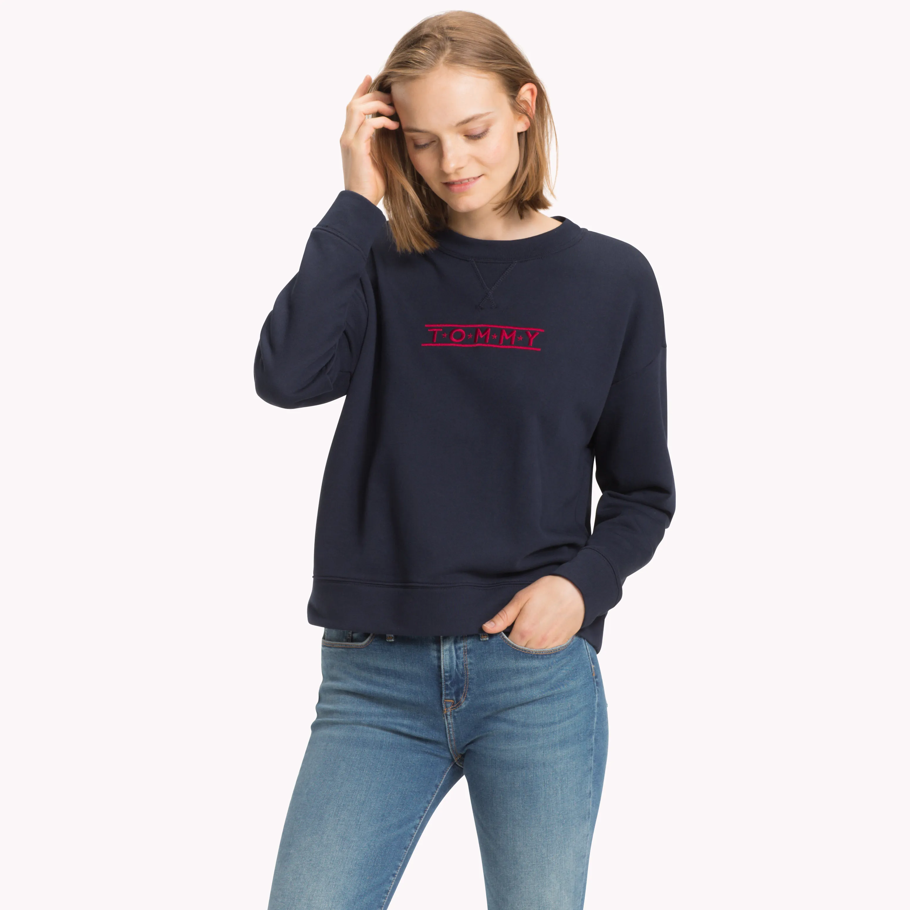 Blue Luca Long Sleeve Crew Neck Sweatshirt | Sweatshirts & Hoodies | Tommy Hilfiger