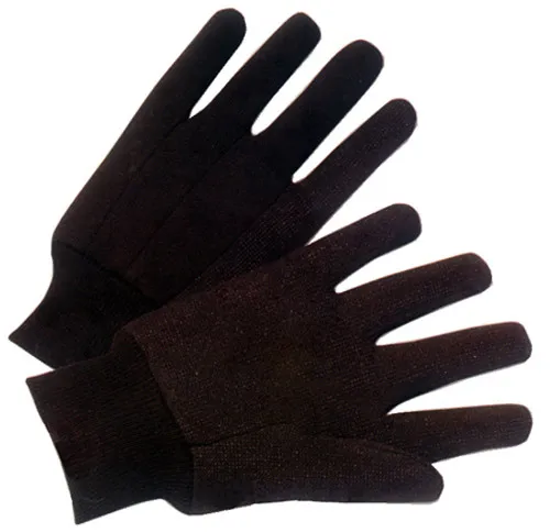 Brown Jersey with Plastic Dots Gloves (Sold by Dozen) Mens Size