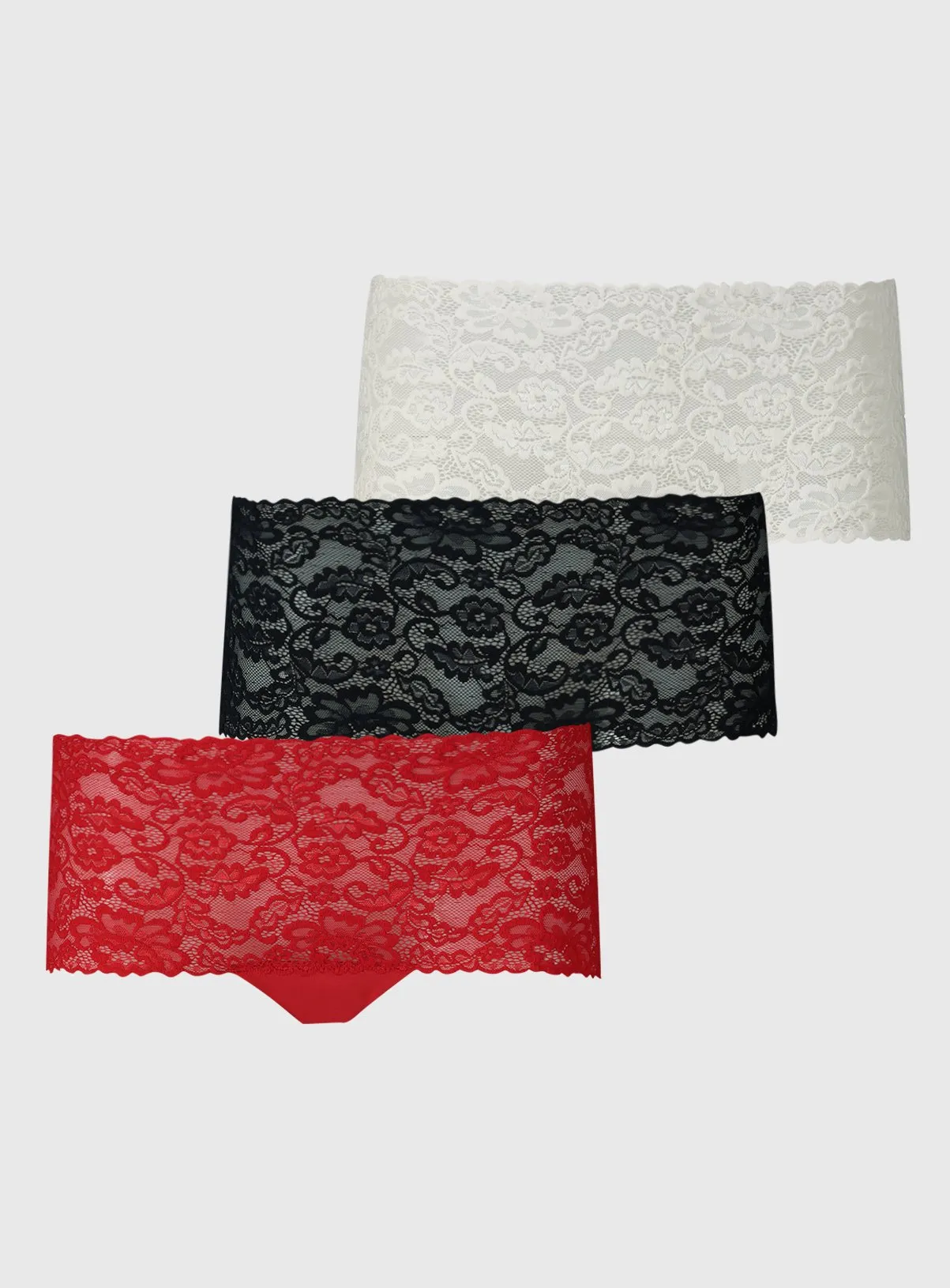 Buy Red, Black & White Galloon Lace Knicker Shorts - 16 | Knickers | Tu
