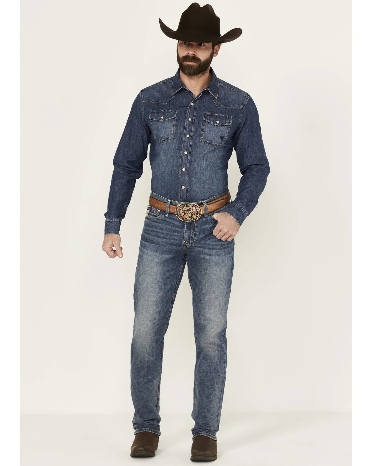 Cinch Men's Jesse Medium Stonewash Slim Straight Performance Stretch Jeans