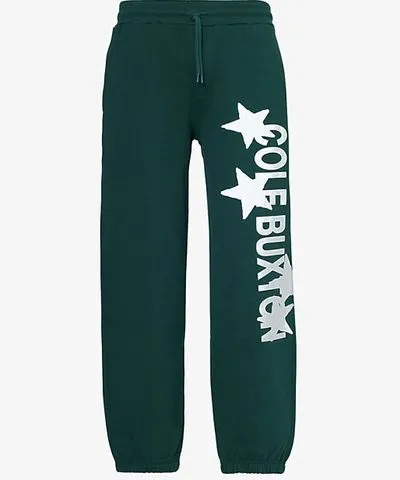 Cole Buxton Mens Forest Green 4 Star straight-leg cotton-jersey jogging bottoms