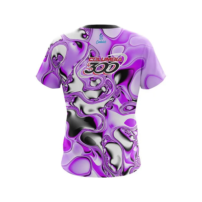 Columbia 300 Purple And White Liquid Canvas CoolWick Bowling Jersey