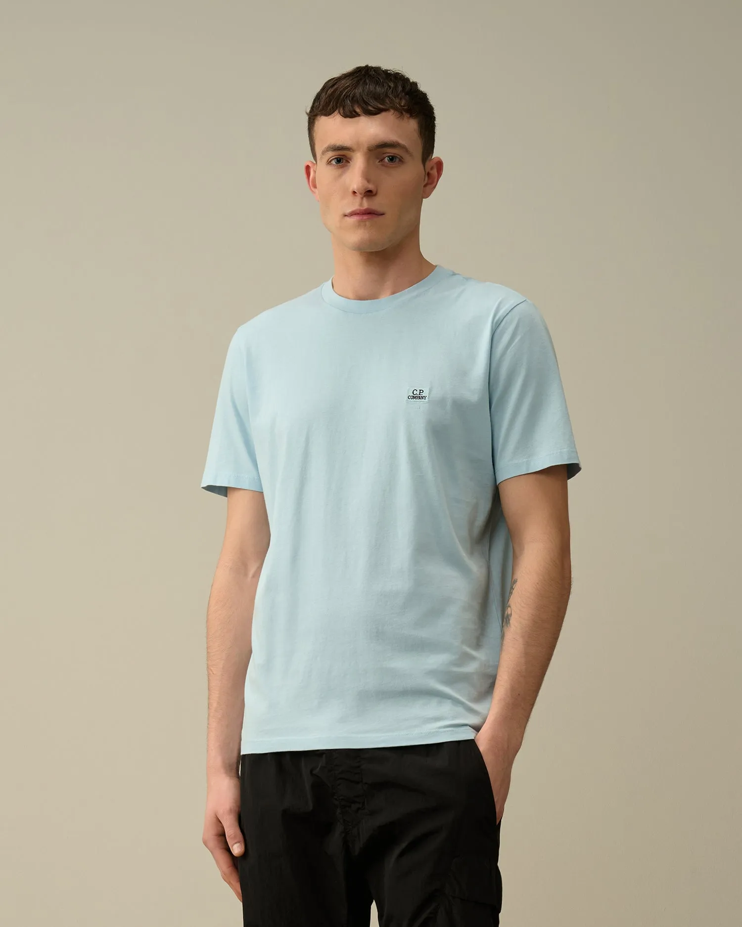 CP Company 30/1 Jersey Logo T-shirt Starlight Blue
