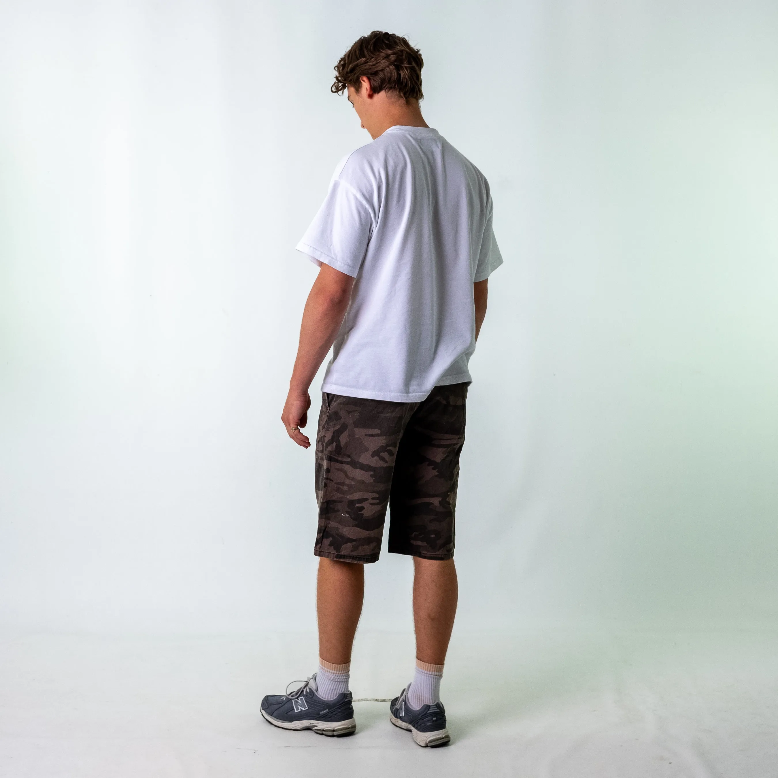Dark Green 90s Dickies  Camo Woven Baggy Shorts (34)