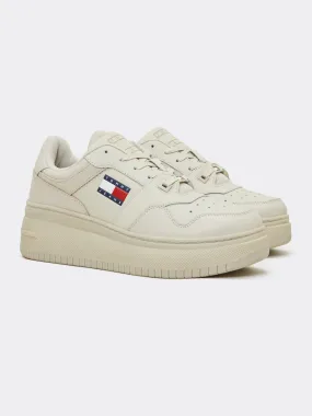 Essential Retro Fine-Cleat Leather Flatform Trainers | Sneakers | Tommy Jeans