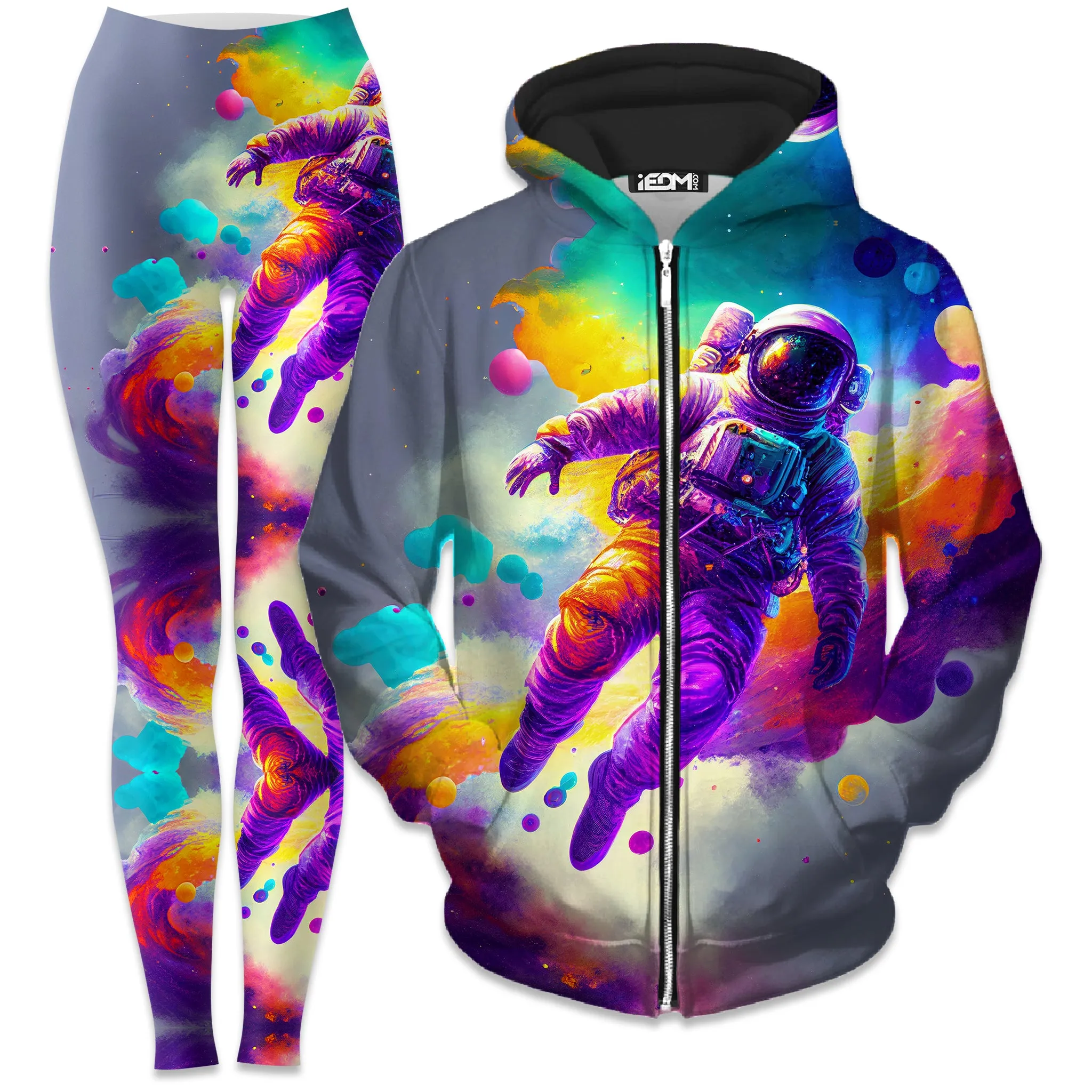 Floating Away Zip-Up Hoodie and Leggings Combo