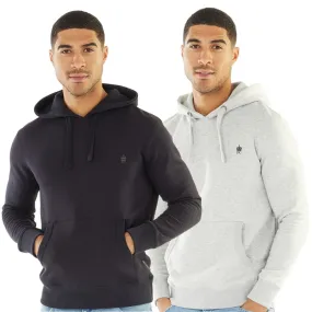 French Connection Mens Two Pack Hoodies Marine/Light Grey Melange