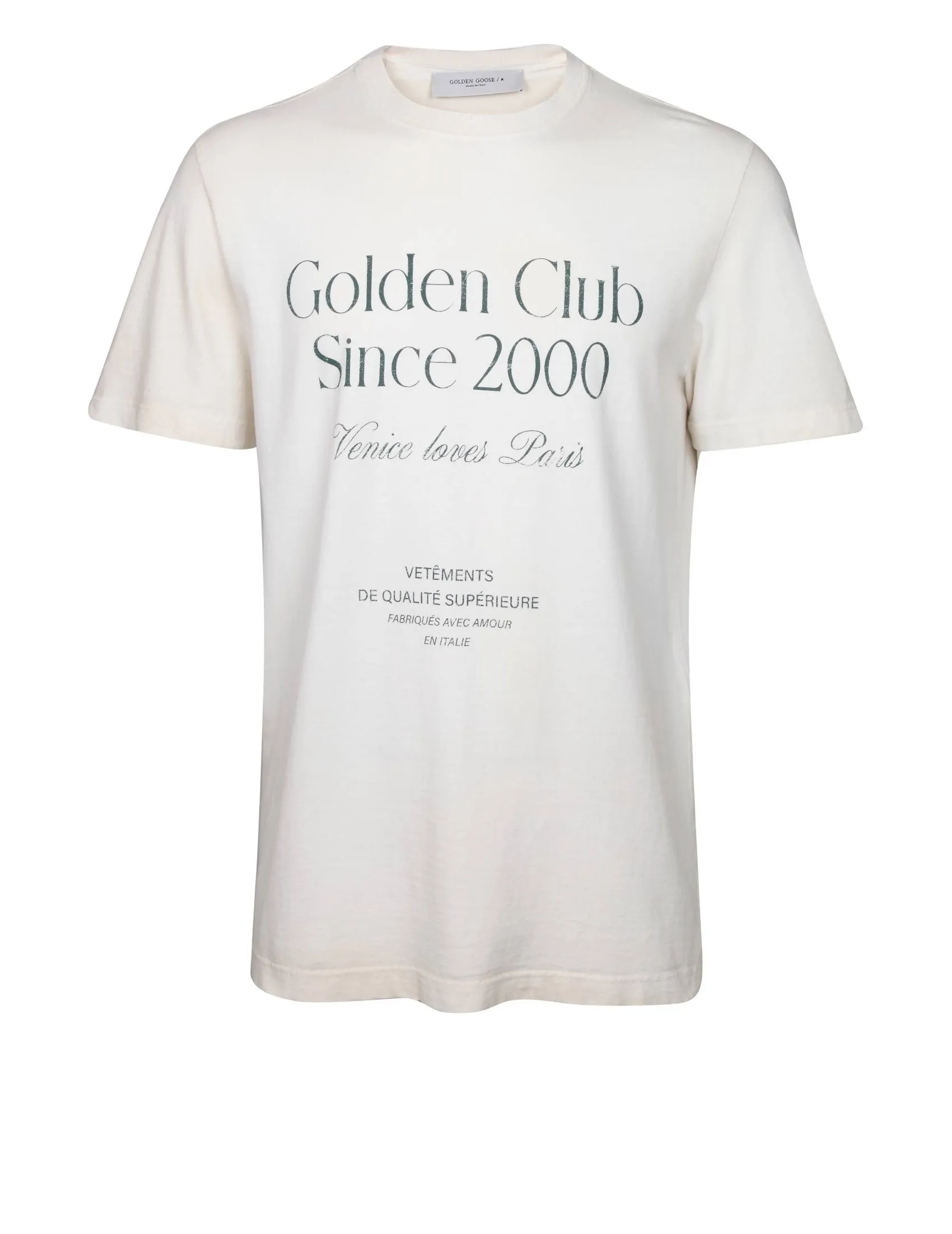 GOLDEN GOOSE GOLDEN T-SHIRT IN COTTON JERSEY COLOR OFF WHITE