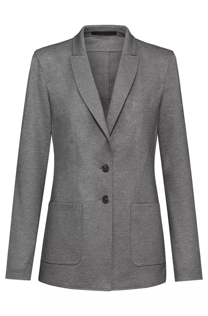 GREIFF Light Grey Mottled Women's Jersey Long Blazer