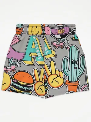Grey Sticker T-Shirt and Shorts Set | Kids | George at ASDA