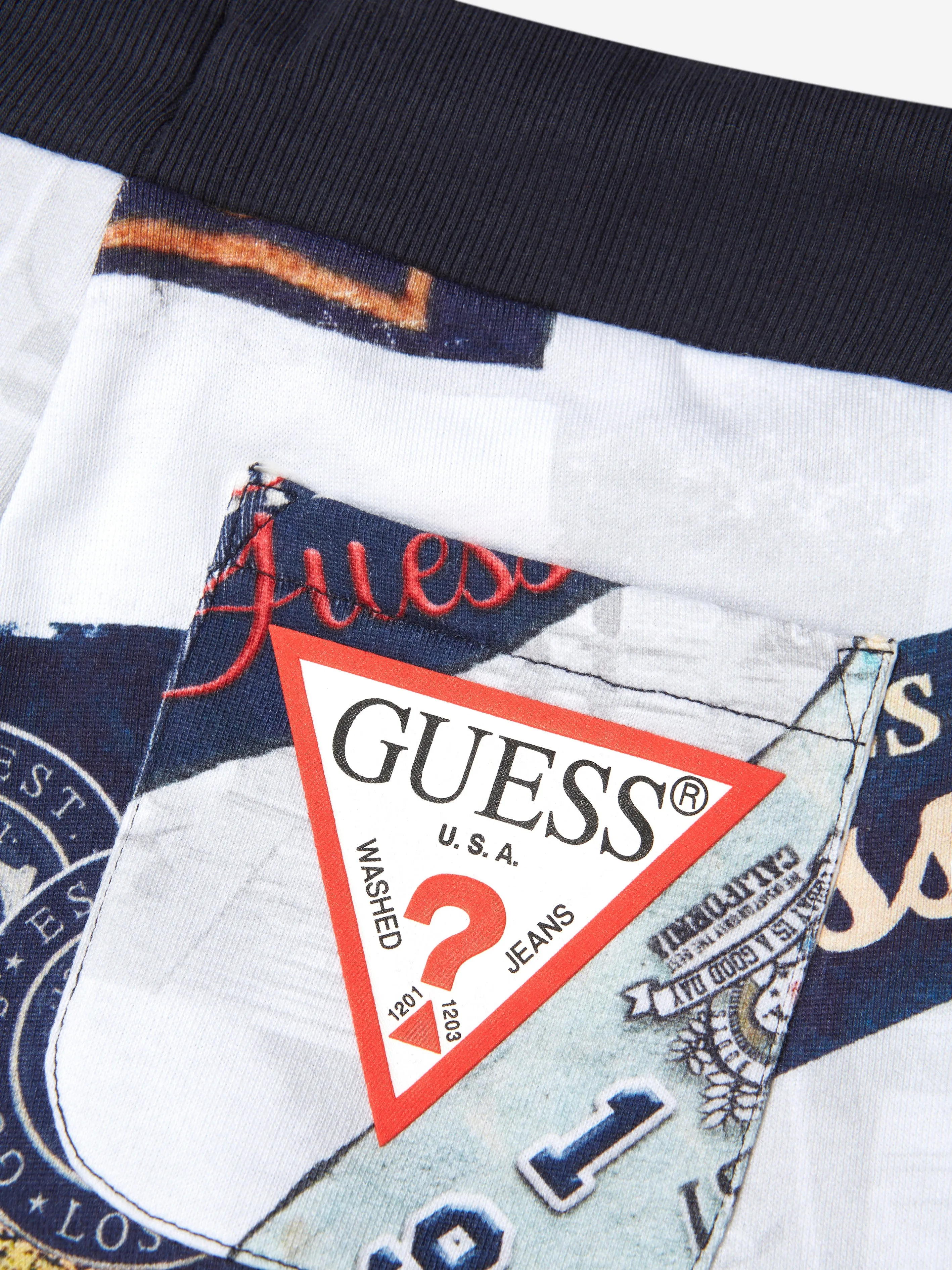 Guess - Boys Flag Print Shorts in White | Childsplay Clothing