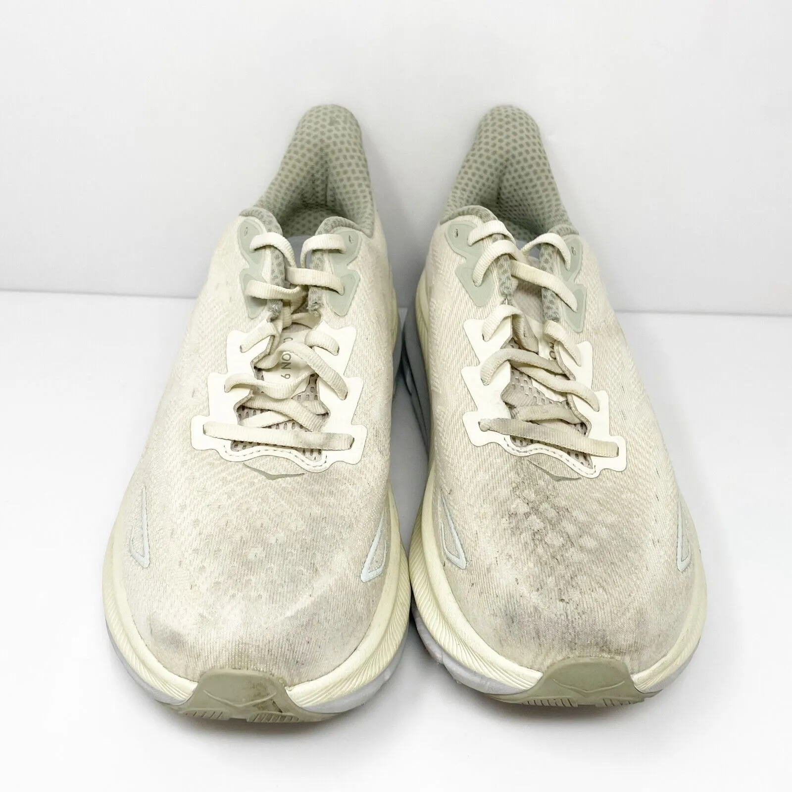 Hoka One One Mens Clifton 9 1127895 OKB Beige Running Shoes Sneakers Size 9.5 D