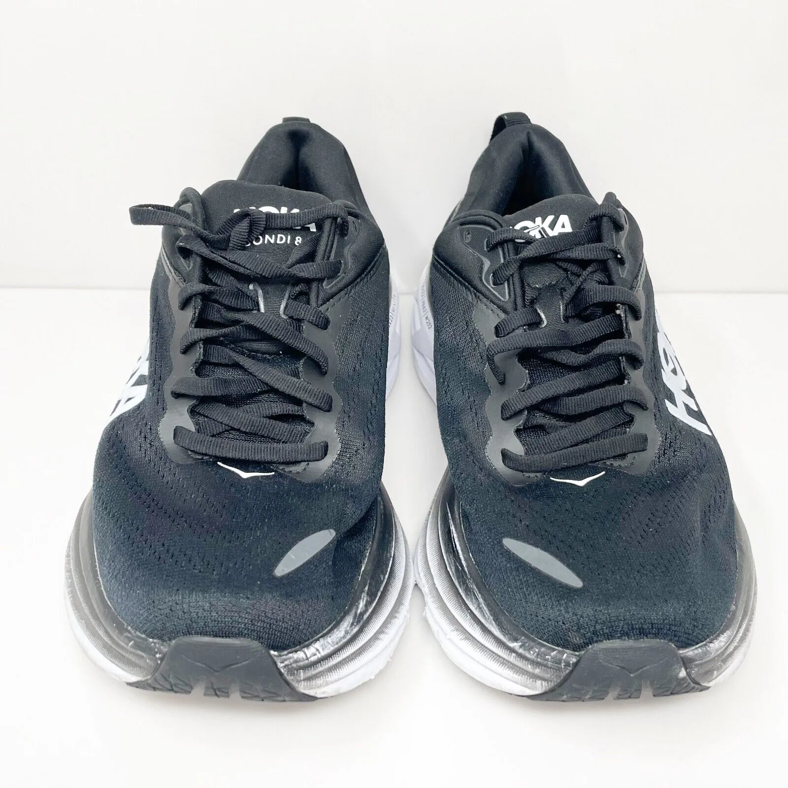 Hoka One One Womens Bondi 8 1127954 BWHT Black Running Shoes Sneakers Size 8.5 D