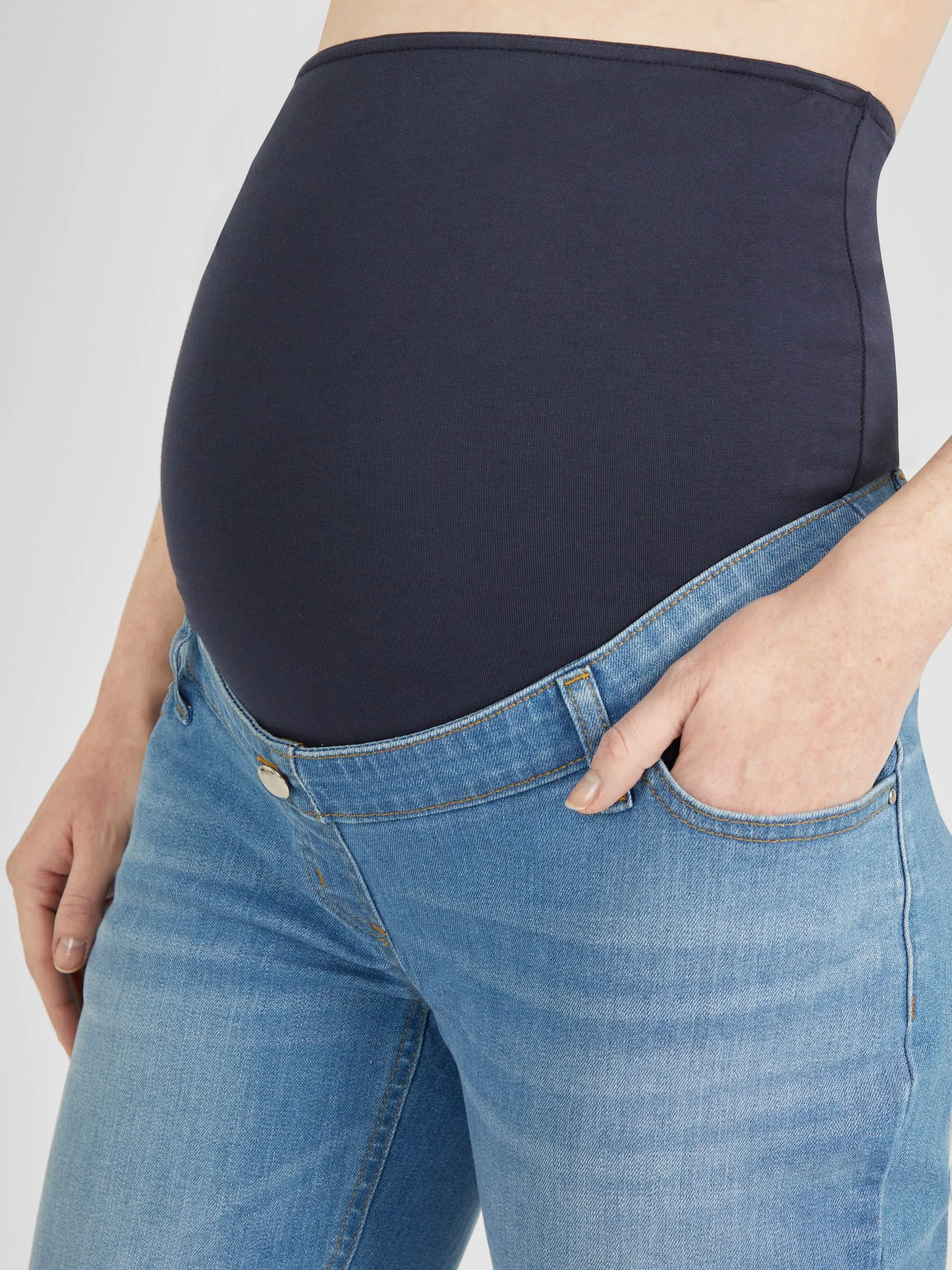 JoJo Maman Bébé Light Wash Blue Slim Boyfriend Maternity Denim Jeans