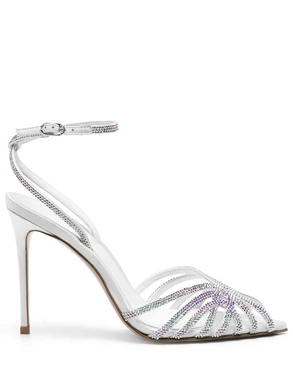 Le Silla Aphrodite 120mm crystal-embellished sandals - White