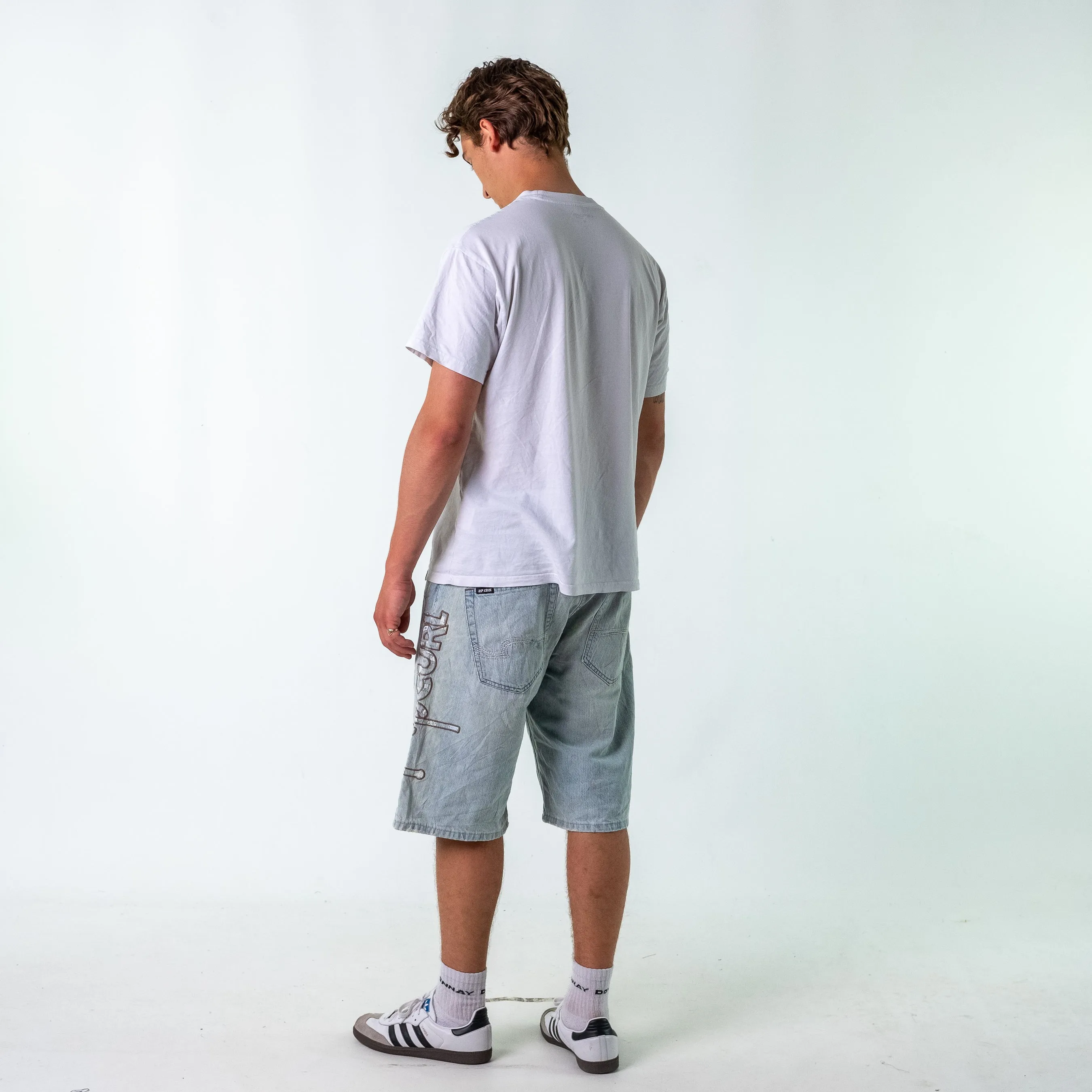Light Blue 90s Rip Curl Denim Hip Hop Jorts Shorts (34)