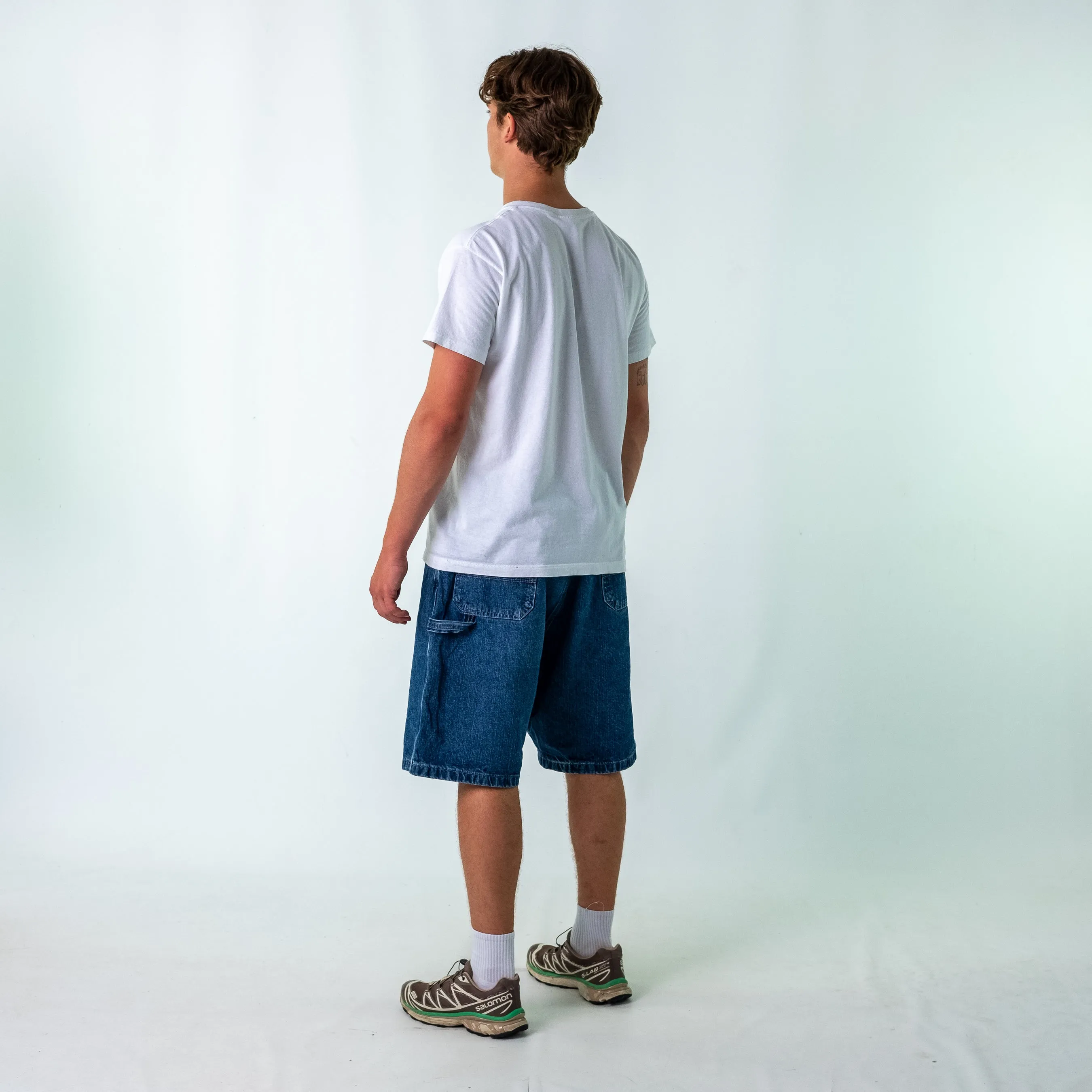 Light Blue 90s Wrangler Denim Carpenter Jorts Shorts (40)