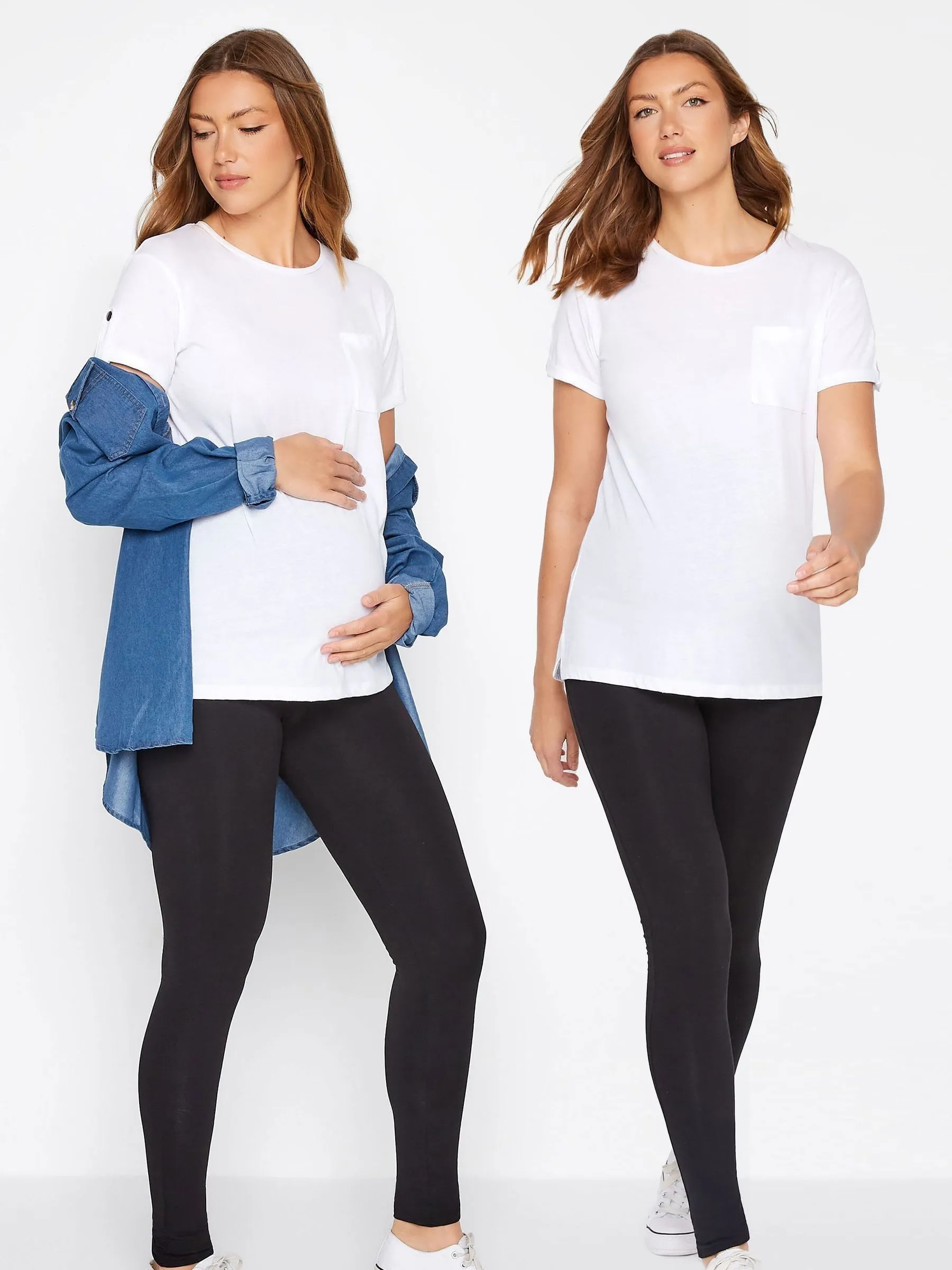 Long Tall Sally Black Maternity Full Length Leggings 2 Packs