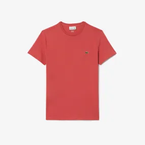 Men's Lacoste Crew Neck Pima Cotton Jersey T-Shirt Pink