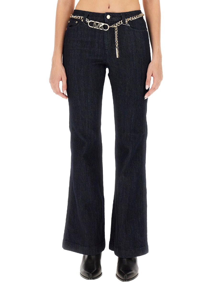 MICHAEL BY MICHAEL KORS      JEANS FLARE FIT IN DENIM DI COTONE