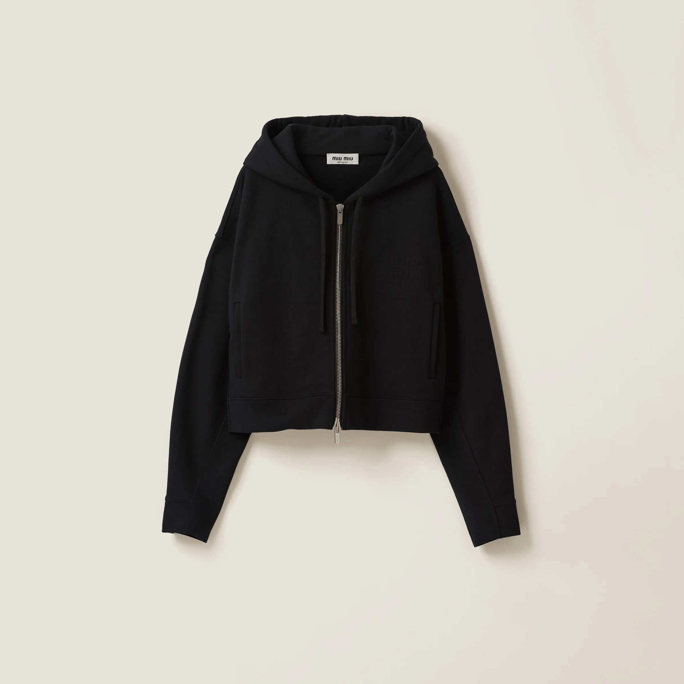 MiuMiu  |Long Sleeves Plain Cotton Logo Hoodies & Sweatshirts
