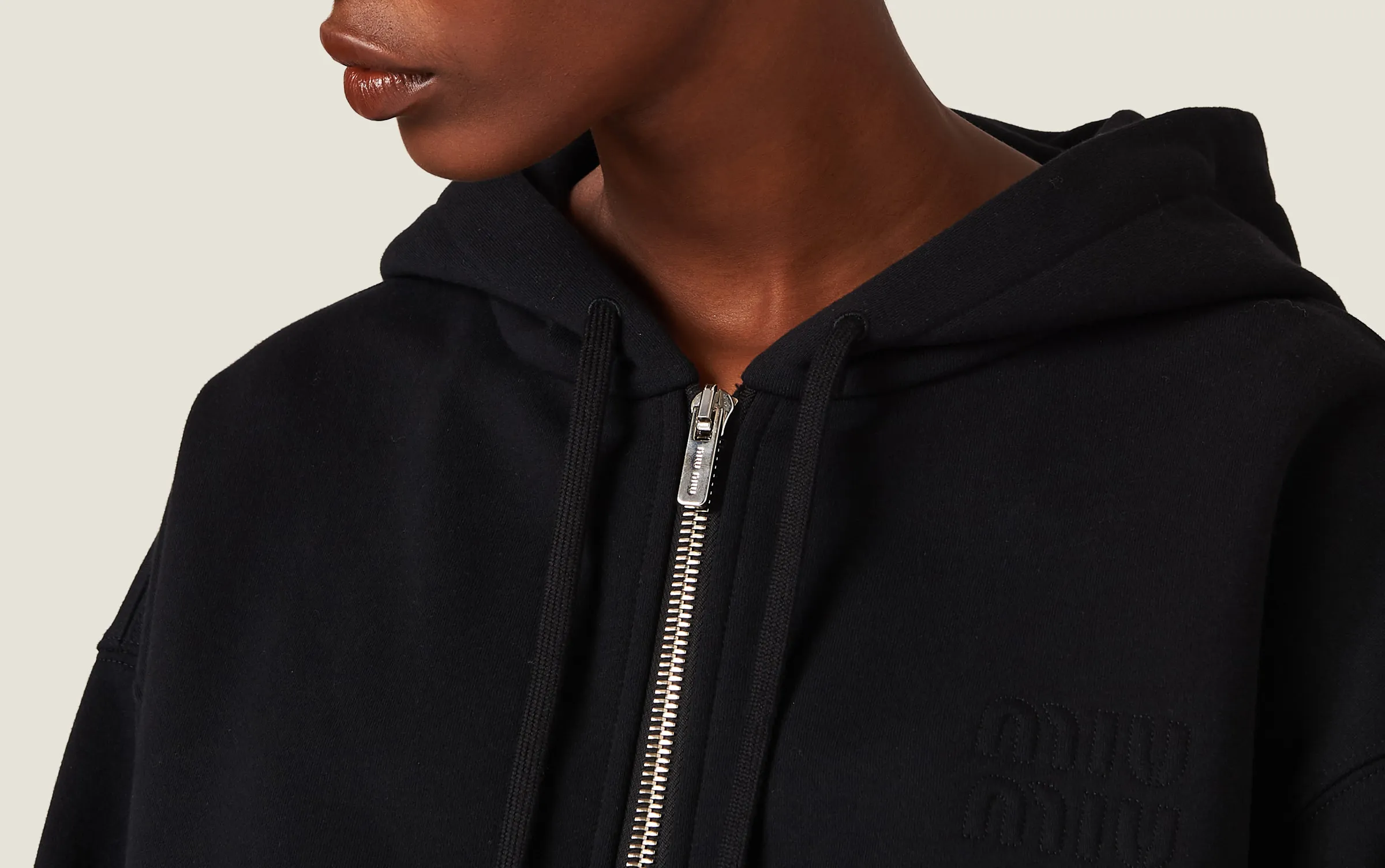 MiuMiu  |Long Sleeves Plain Cotton Logo Hoodies & Sweatshirts