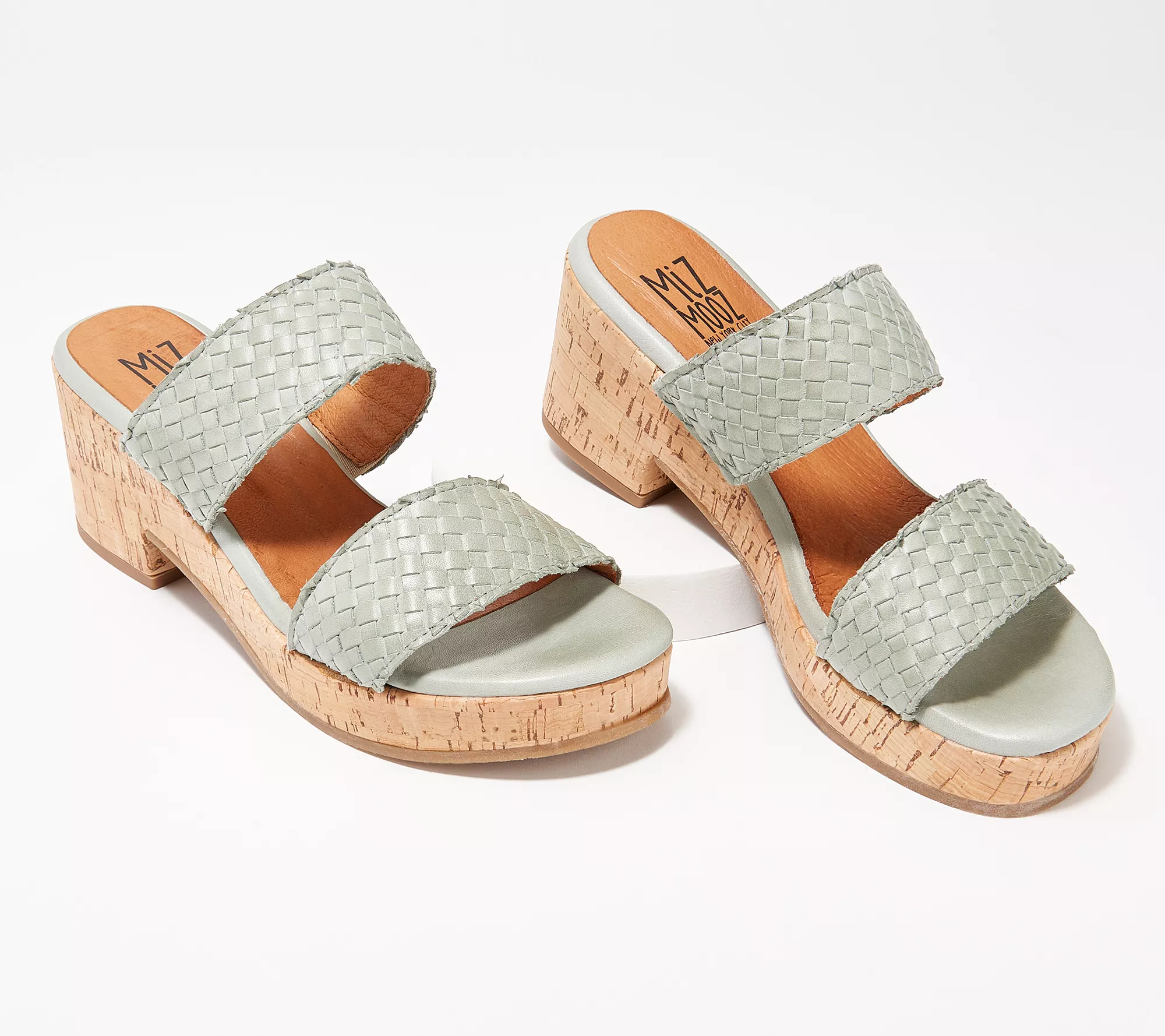 Miz Mooz Leather Wide Width Woven Heeled Sandals - Genna