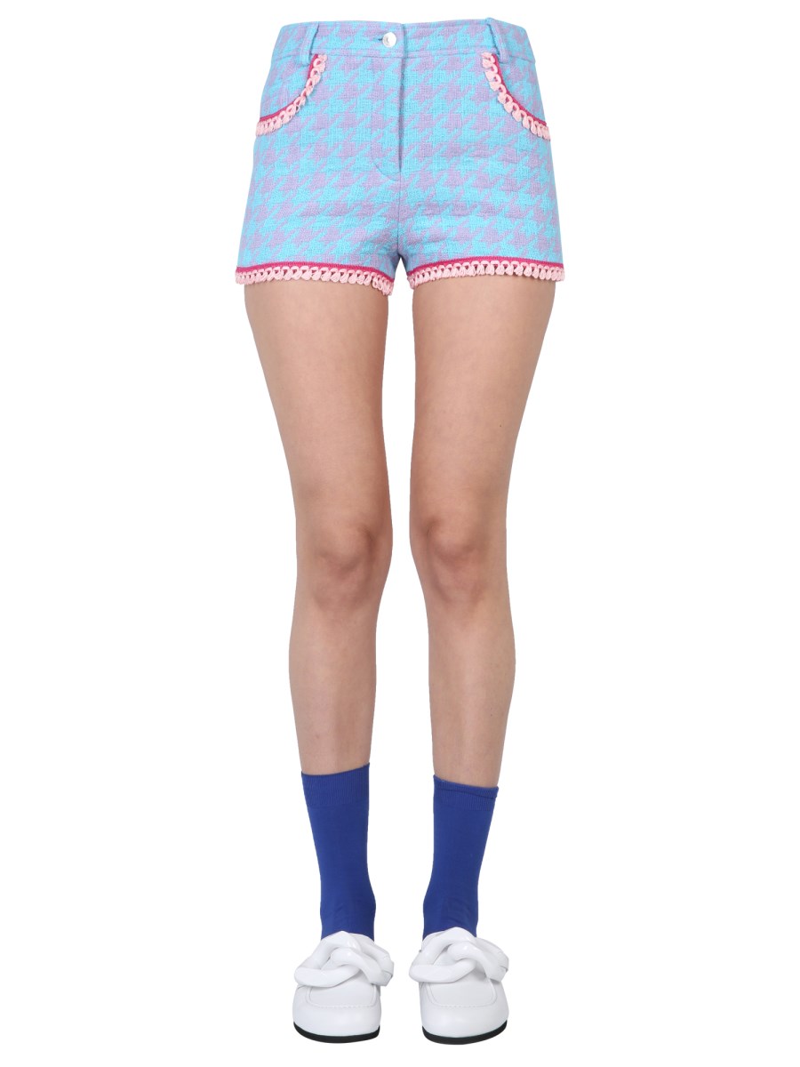 MOSCHINO      SHORTS PIED DE POULE IN COTONE E NYLON