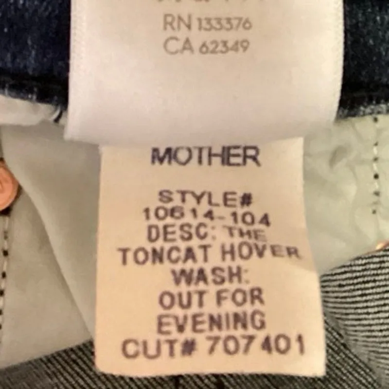 Mother Women's Blue The Toncat Hover High Rise Straight Denim Jeans Size 32