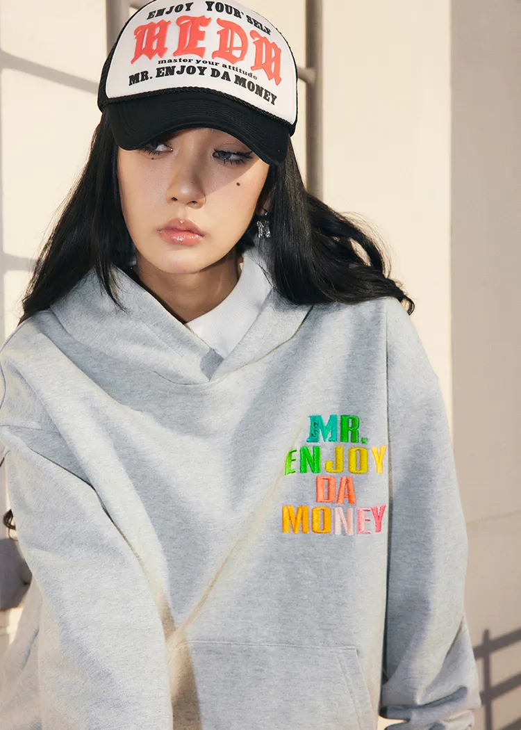 MR. ENJOY DA MONEY  |Unisex Street Style Oversized Logo Hoodies