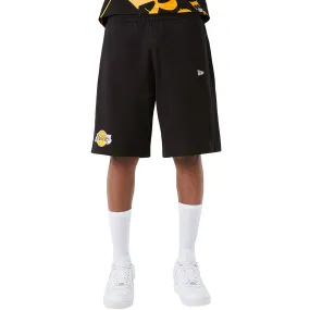 New Era Mens LA Lakers NBA Team Logo Jogger Shorts - Black