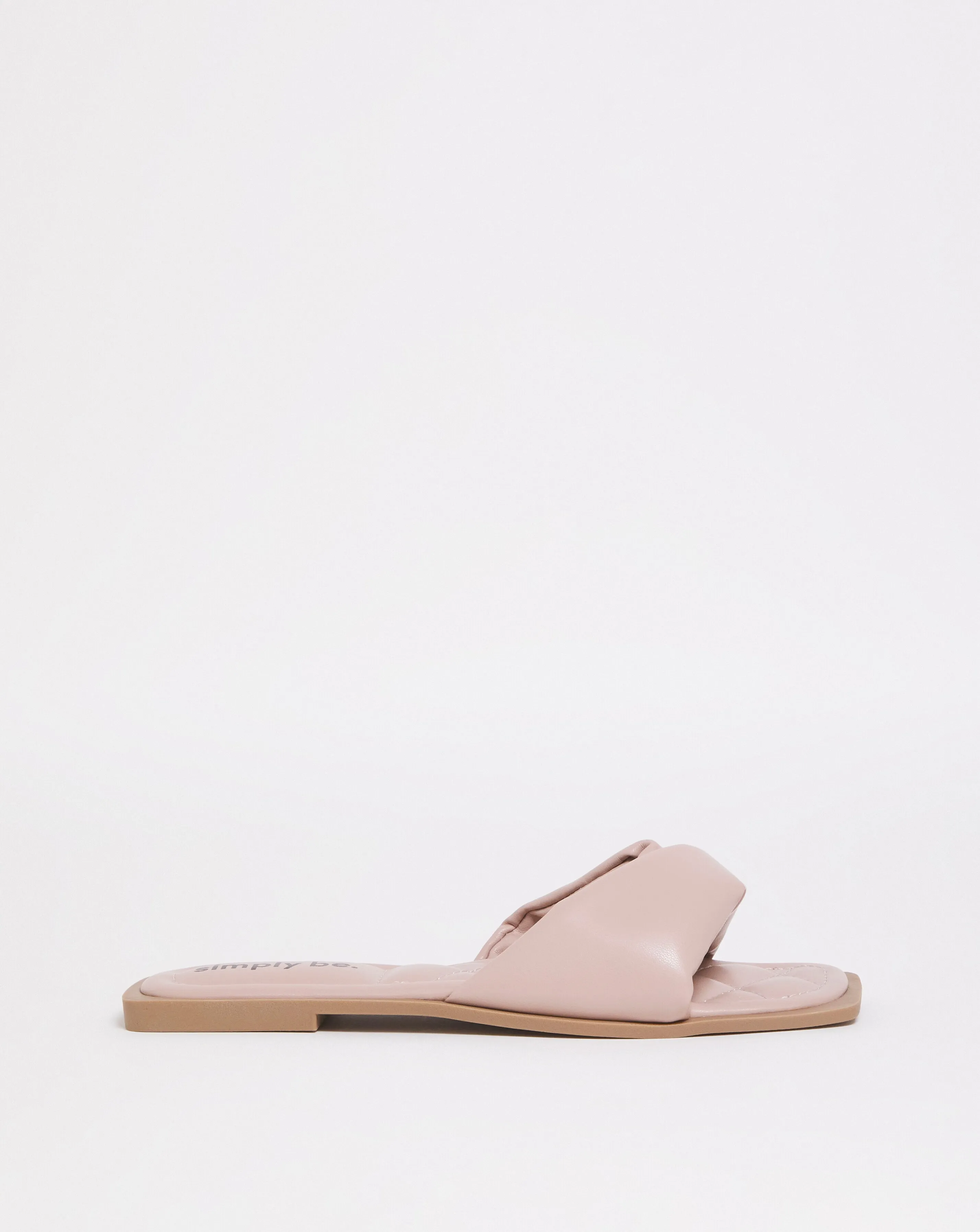 Nori Soft Padded Flat Mule Sandals Wide Fit Simply Comfort | Simply Be