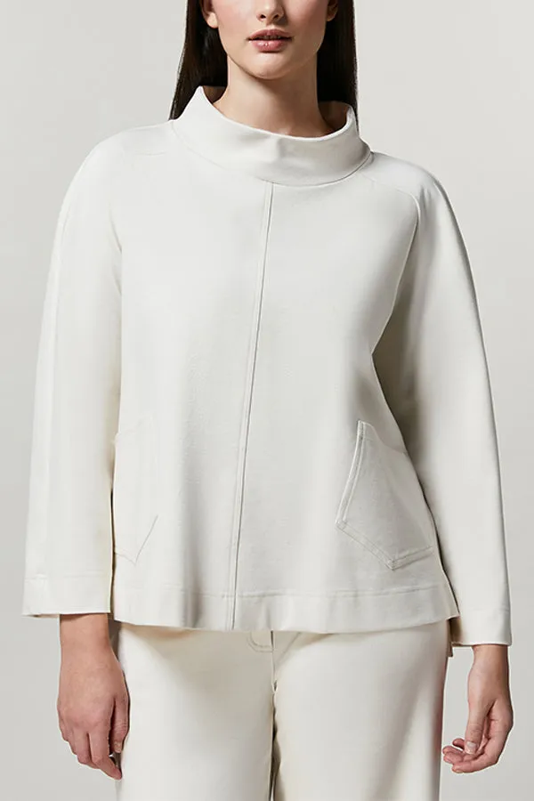 Persona (by Marina Rinaldi) OSCAR BEIGE FUNNEL NECK JERSEY SWEATSHIRT