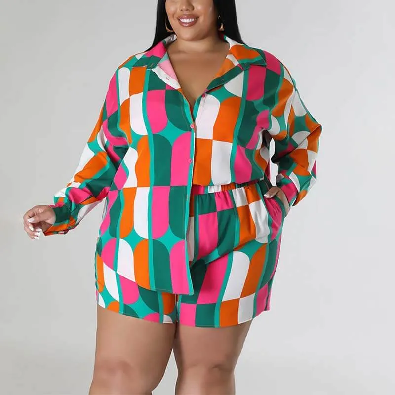 Plus Size Shorts and Shirt Set | Chic Lover - Plus Clothing