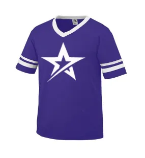 Roto Grip Men’s Capture T-Shirt Bowling Shirt Sleeve Stripe Jersey Purple White