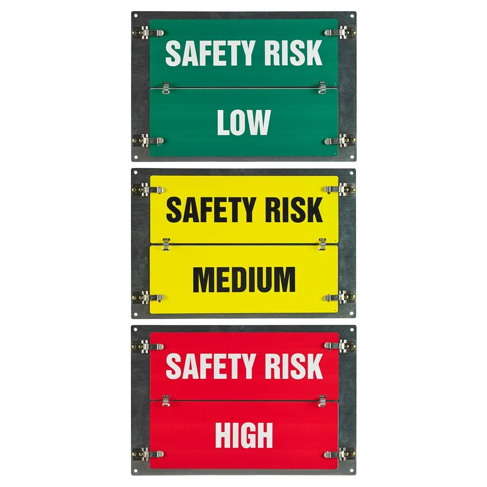 Safety Risk Low/Medium/High Flip-File Sign - 3-Legend