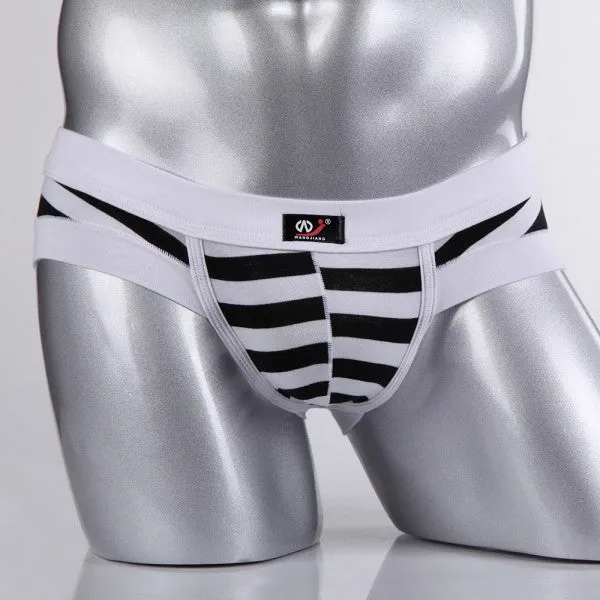Sexy Mens Cotton Underwear Briefs Striped Shorts Fashion Men's Underpants S-XLSM6