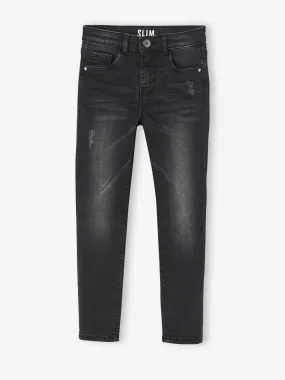 Slim Leg Waterless Jeans, MorphologiK NARROW Hip, for Girls - black dark solid