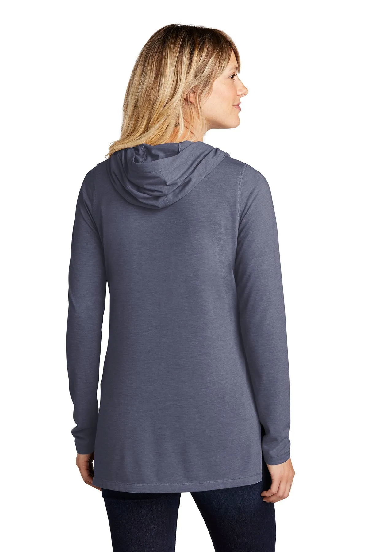 Sport-Tek Ladies PosiCharge Tri-Blend Wicking Customized Long Sleeve Hoodies, True Navy Heather