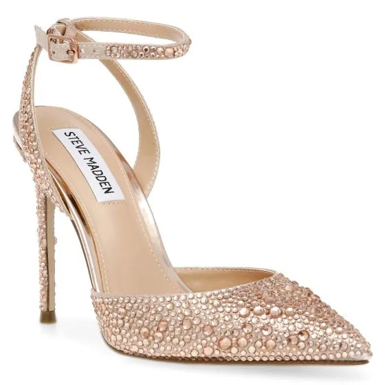 Steve Madden Revert-S Rose Gold Metallic Fabric W/Matchin Sandals