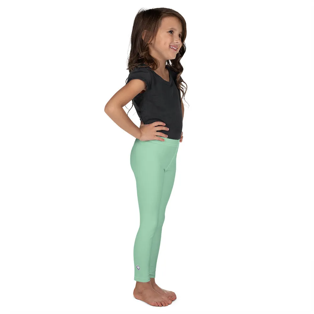 Vivid Vibes: Girls' Solid Color Workout Leggings - Vista Blue