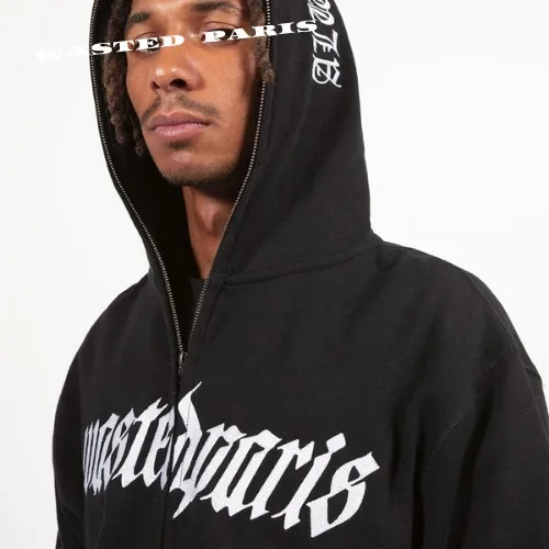 WASTED PARIS  |Unisex Street Style Long Sleeves Plain Cotton Logo Hoodies