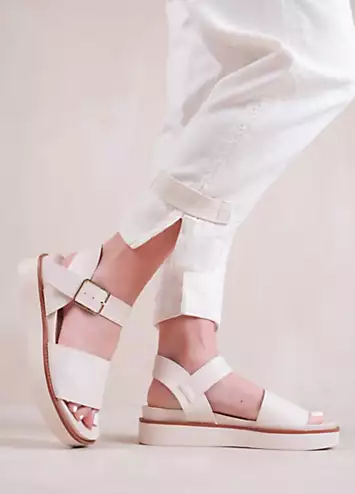 Where’s That From Phoenix Cream Buckle Flat Sandals | Grattan