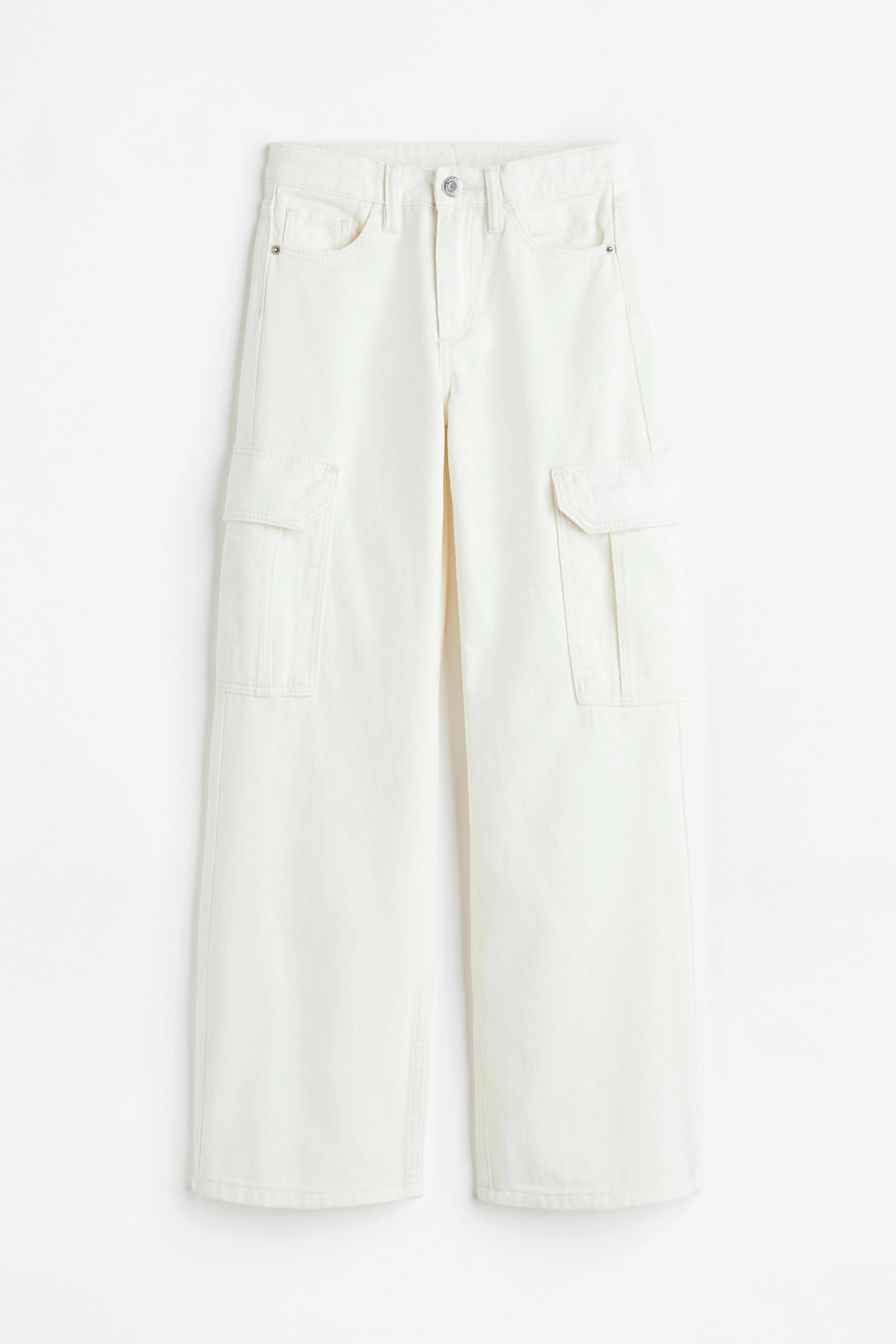 Wide Leg Low Jeans - Low waist - Long - White - Kids | H&M GB