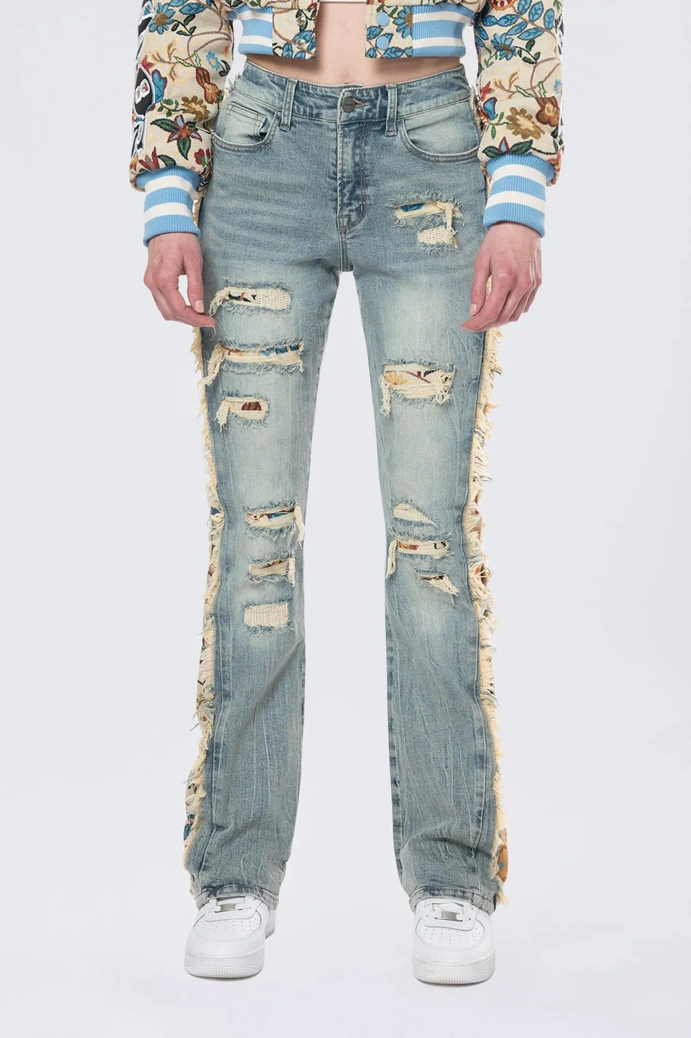 Women's Smoke Rise High Rise Tapestry Bootcut Jeans Alpine Blue